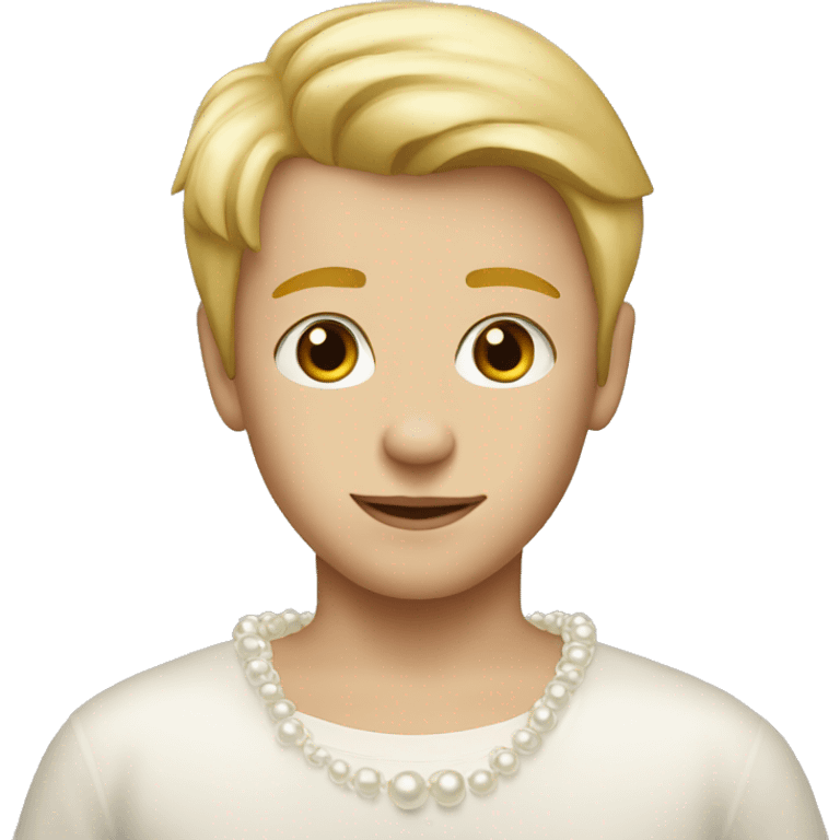 blonde boy with pearl necklace emoji