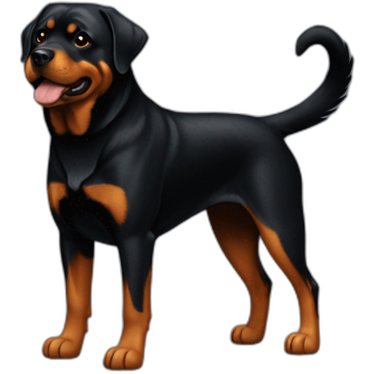 Chien noir et orange un Rottweiler  emoji