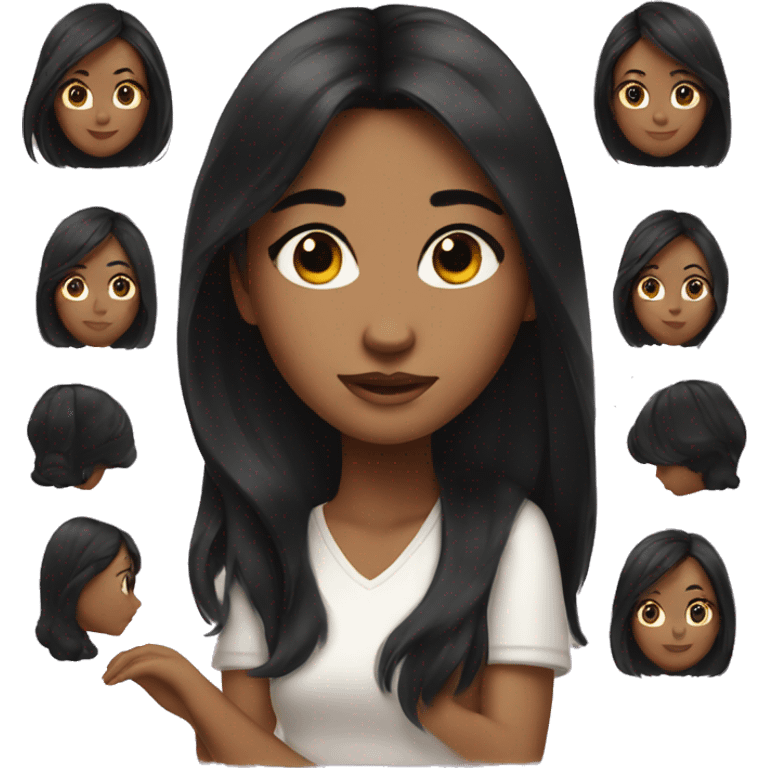 Girl with black hair skincare emoji