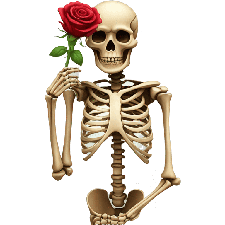 Skeleton with rose emoji