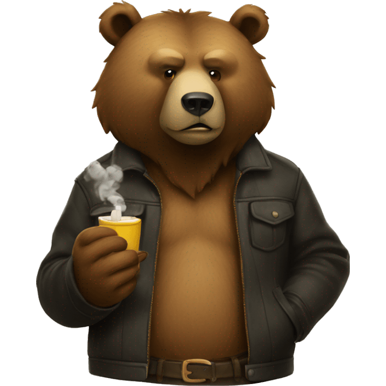 a bear smoking emoji