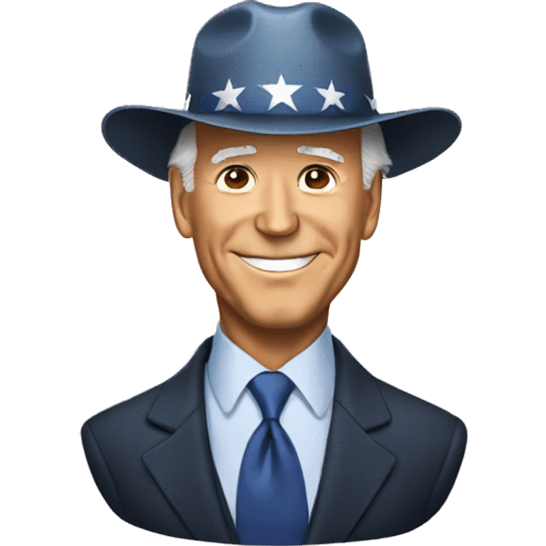 Joe biden wearing a hat emoji