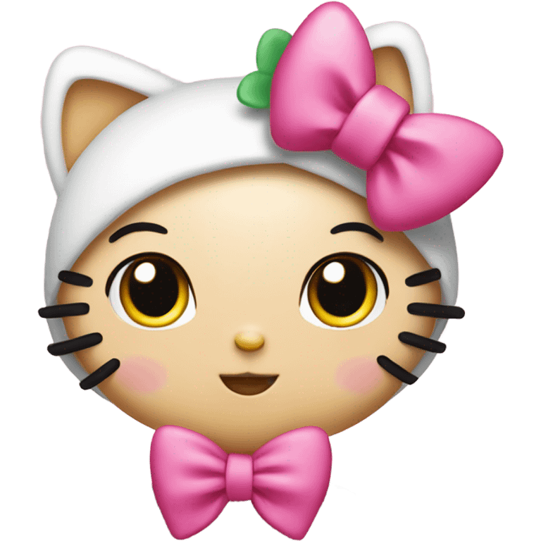 hello kitty with a pink bow  emoji