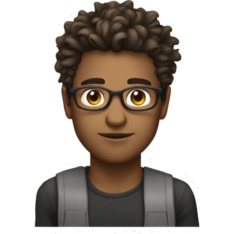 Software Engineer, Brunnete, Messy Hair, Hazel Eyes, AI emoji