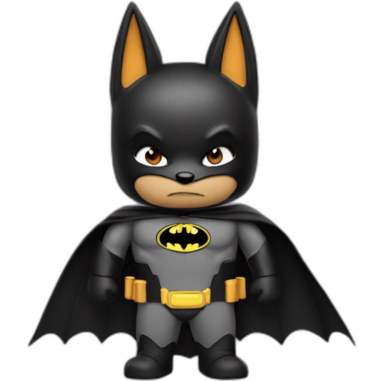 Fox dressed as batman emoji