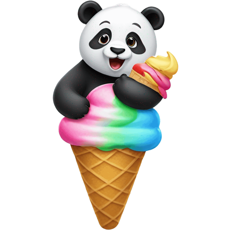 Panda eating ice cream emoji