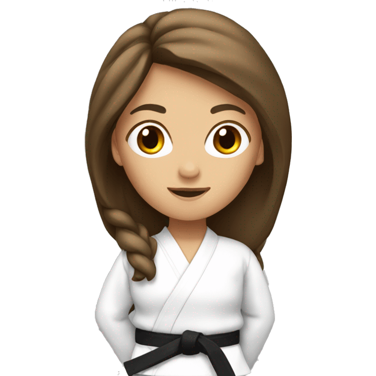 Karate girl with brown long hair emoji