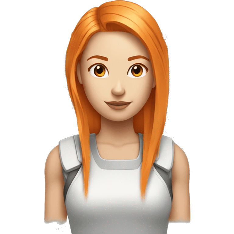 Female cyborg orange hair and circuits emoji