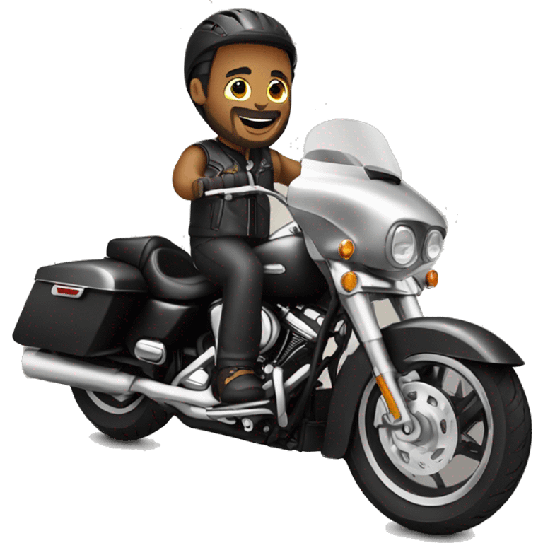 Biker on a Harley Davidson emoji