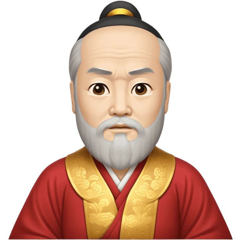 Cinematic Realistic Confucius Portrait Emoji, depicted as a wise ancient philosopher in traditional robes with a serene, contemplative expression, rendered with soft timeless textures and harmonious natural lighting that captures his enduring wisdom. emoji