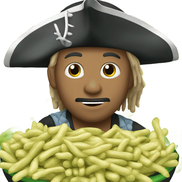 Buccaneer eating bean sprouts  emoji