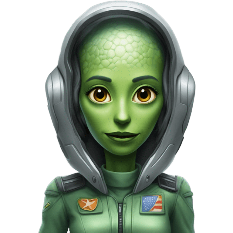 green alien reptilian woman pilot emoji