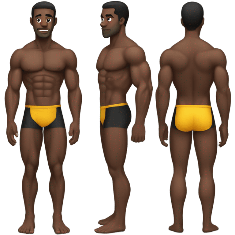 Black muscles guy bikini  emoji