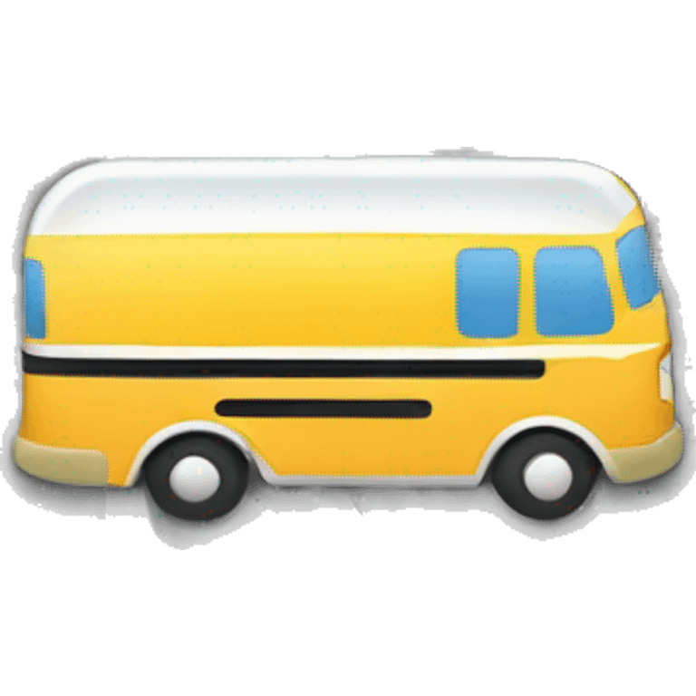 Create an emoji of a bus or shuttle with a location pin on it to symbolize real-time tracking for transportation. emoji