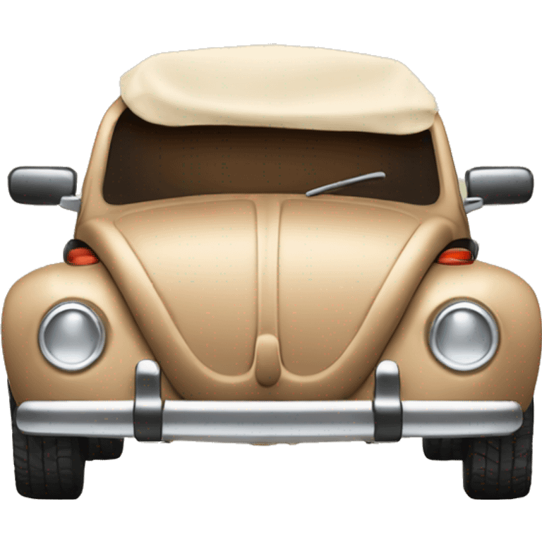 brown vw beetle with beige roof  emoji