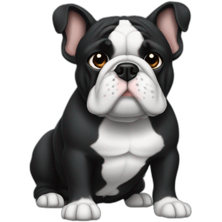 Black colored France-BullDog emoji