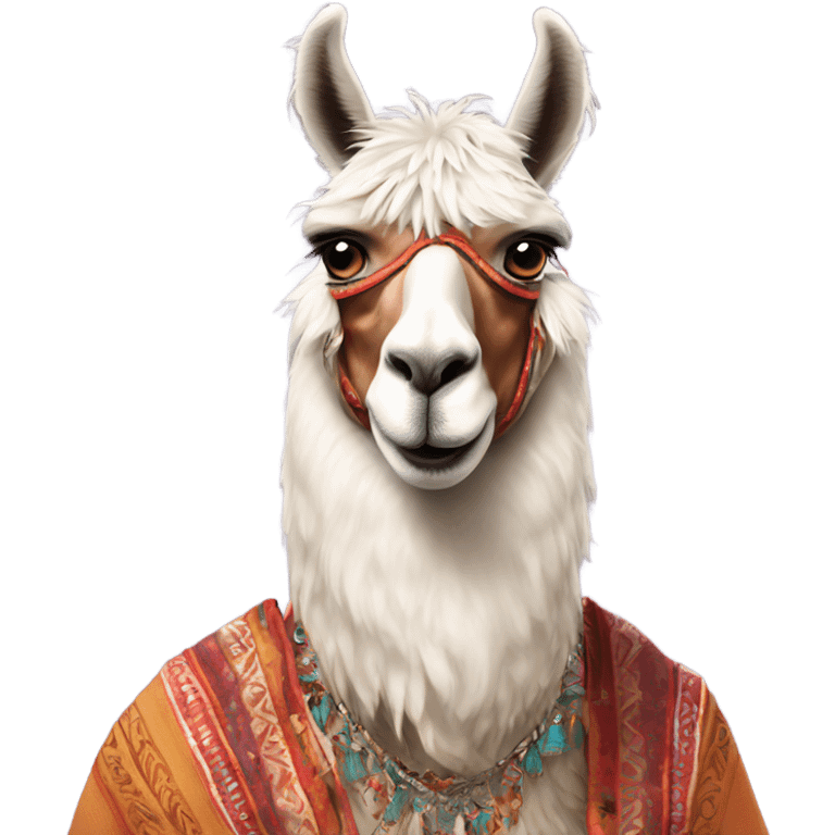 Super angry llama wearing Indian outfit emoji