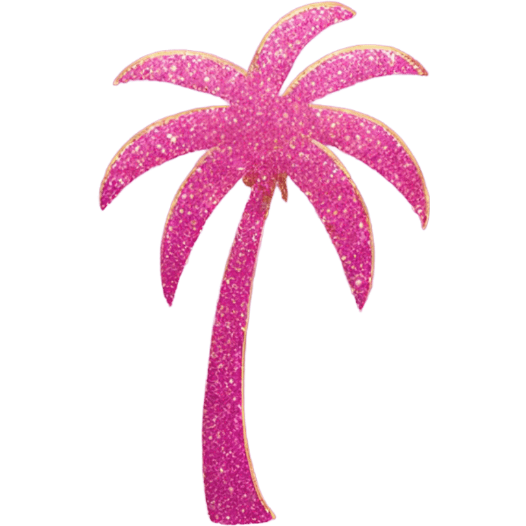 Pink palm tree with glitter  emoji