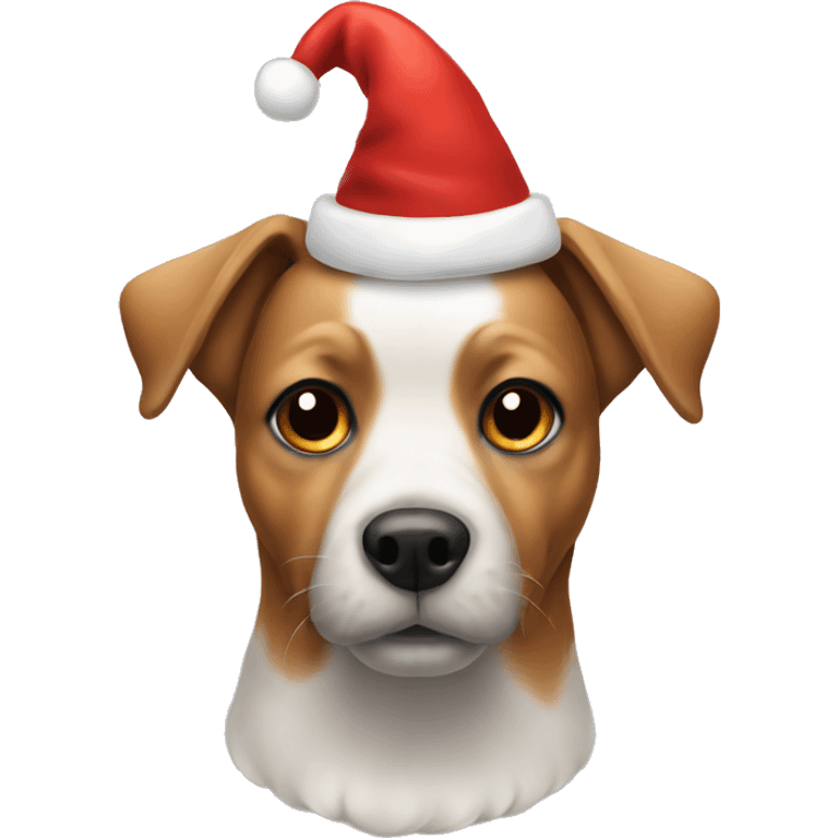 Dog with Christmas hat emoji