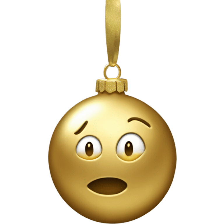 A metallic Christmas gold ornament emoji