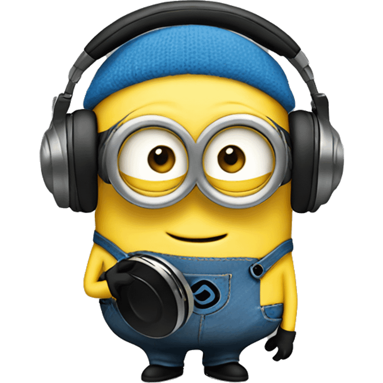 minion listening to music emoji