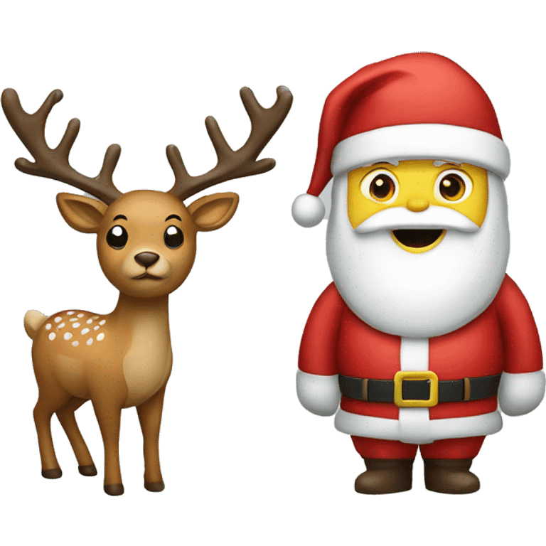 Santa with a deer emoji