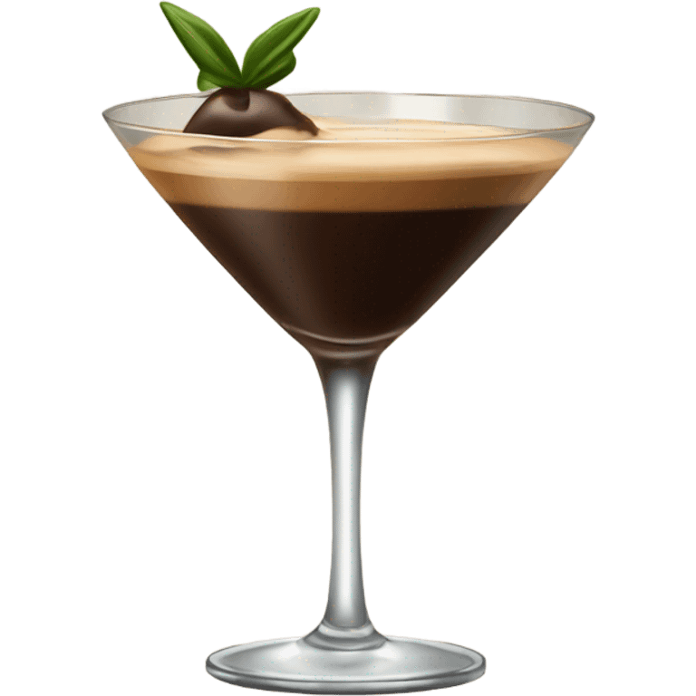 espresso martini with a bow on the stem of the glass emoji