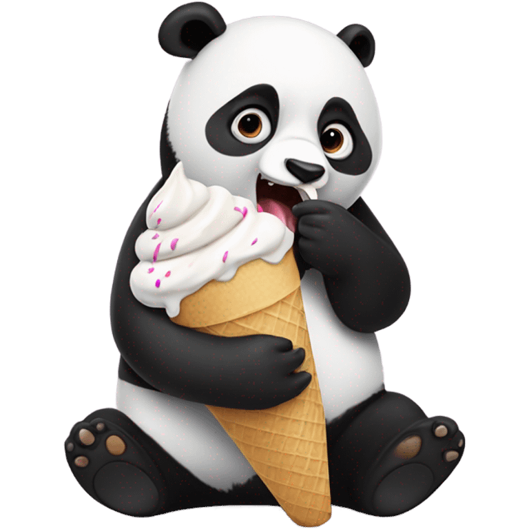 Panda eating ice cream nightmare emoji