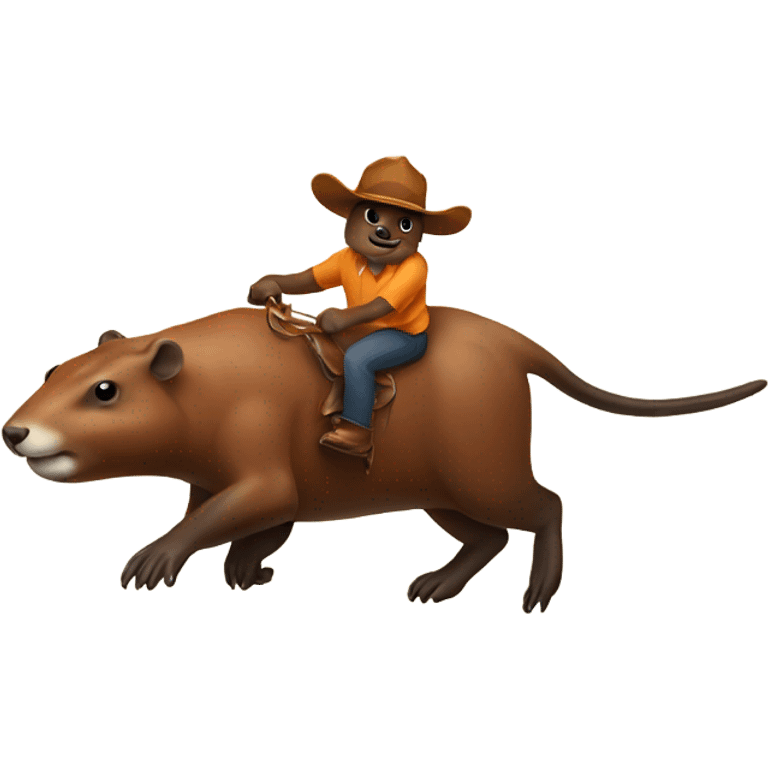 Beaver riding a longhorn  emoji