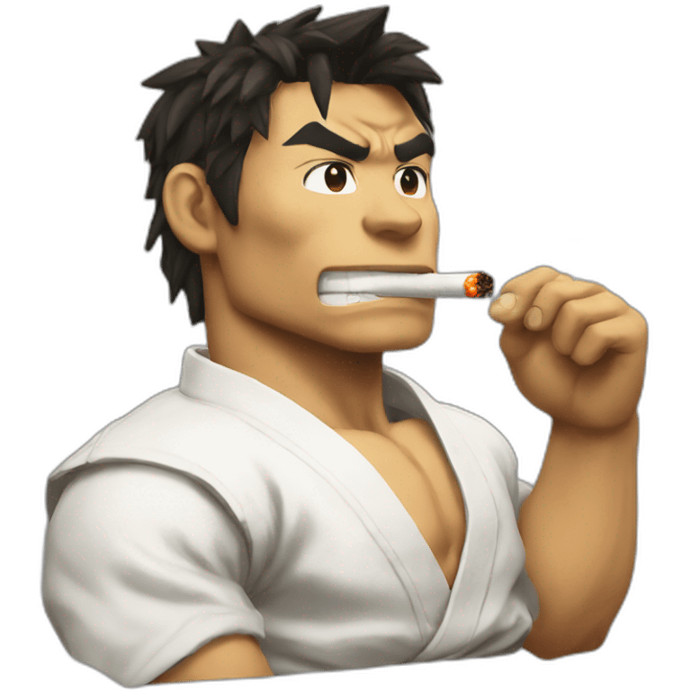 Ryu streetfighter smoking emoji