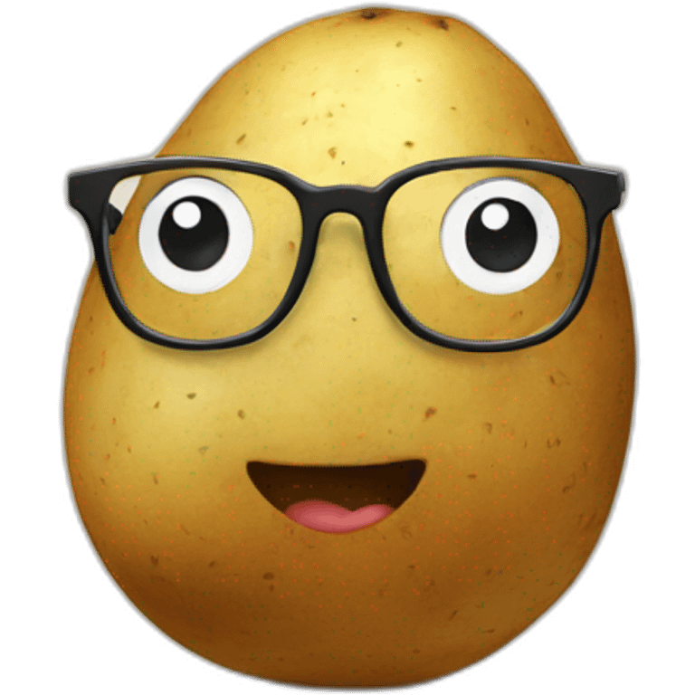 Potato with glasses emoji