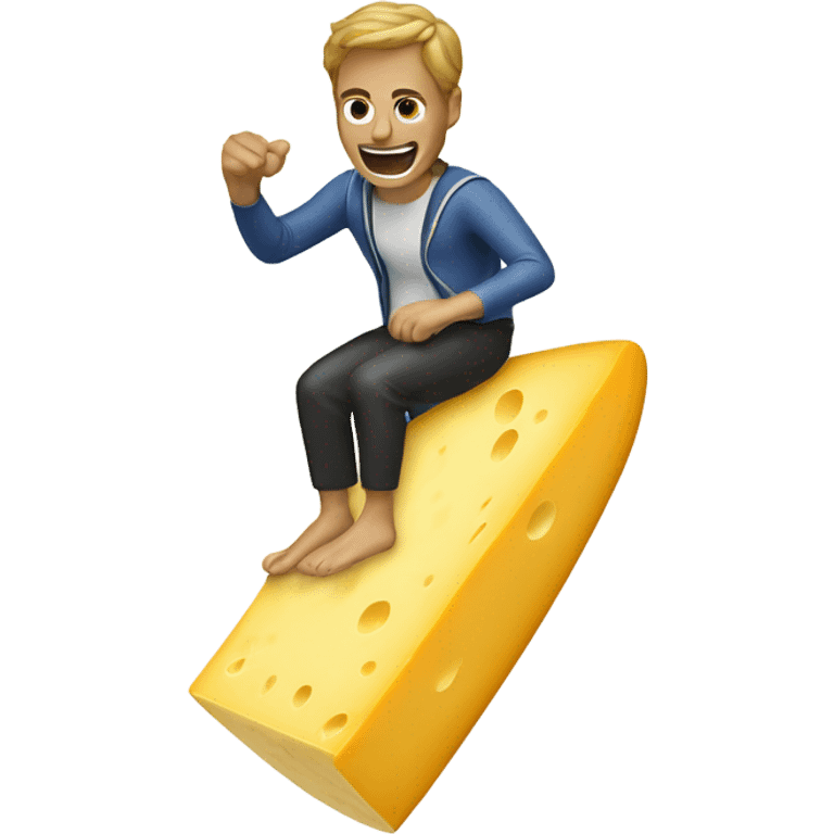 block of cheese riding surfboard emoji