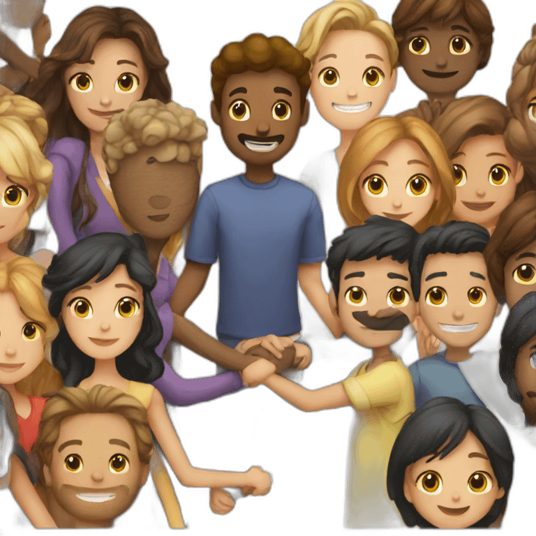 8 people holding hands emoji