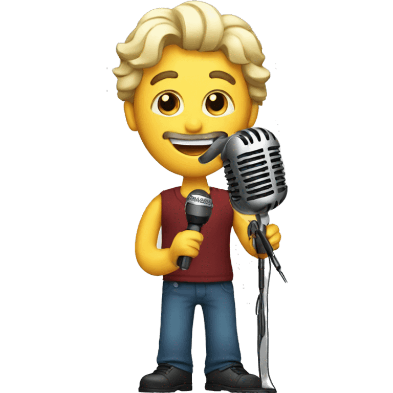 singer man with microphone emoji