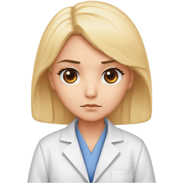 scientist blondie with brown eyes emoji