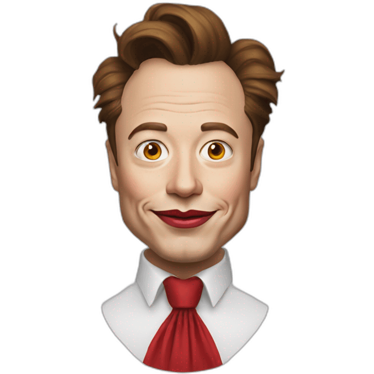 Elon Musk wearing clown makeup emoji