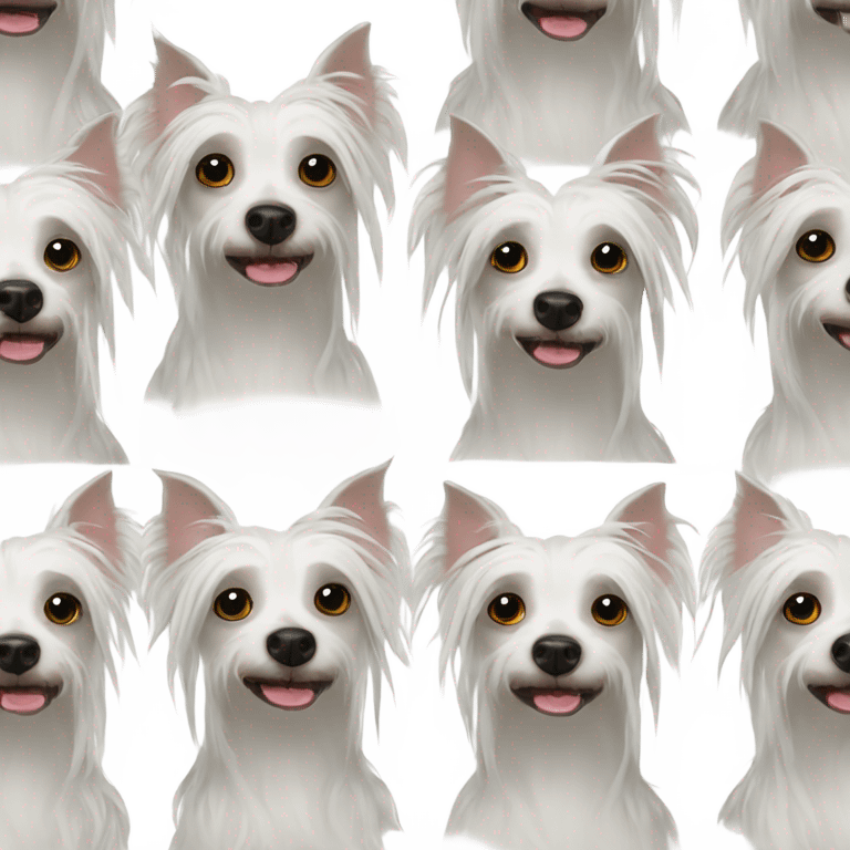 Chinese crested white dog emoji