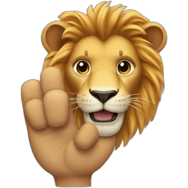 lion big finger emoji