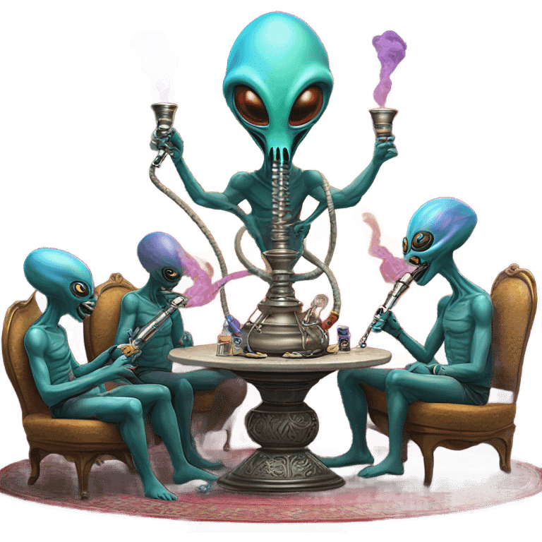 Aliens hitting a hookah emoji