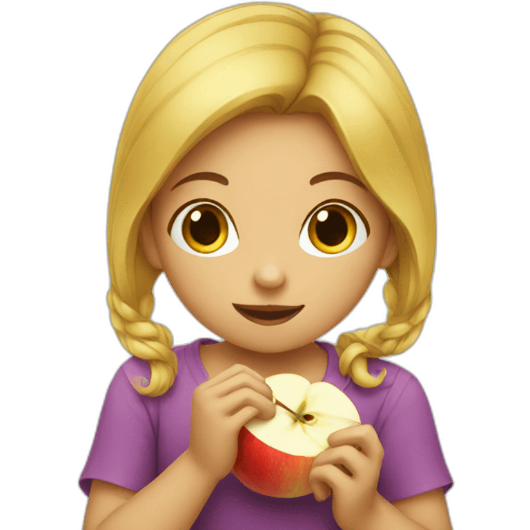 Girl eating apple emoji