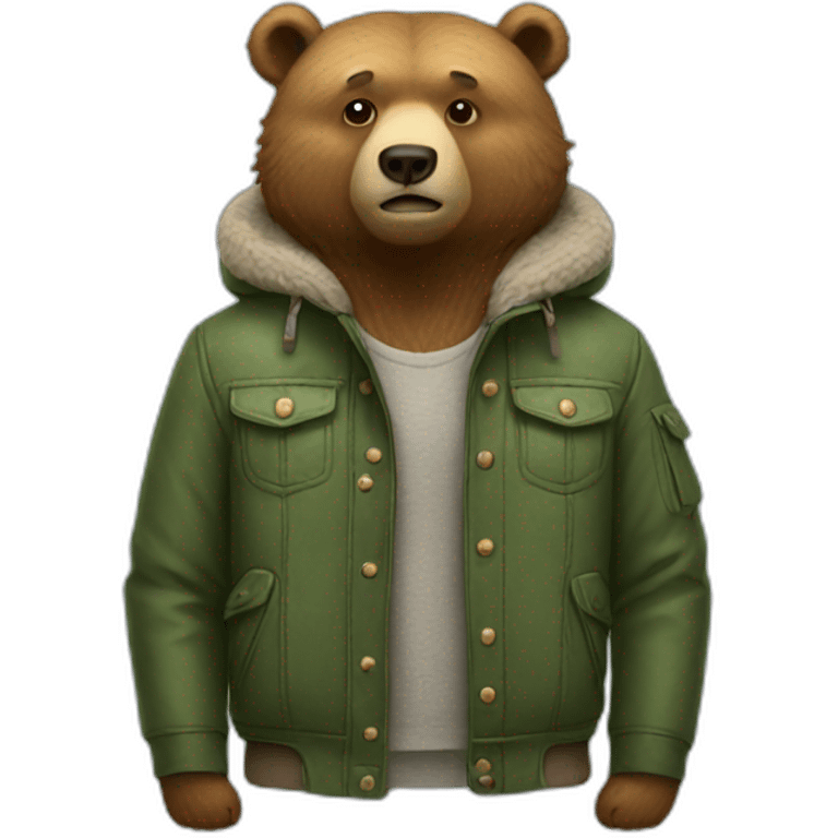 bear wearing jacket emoji