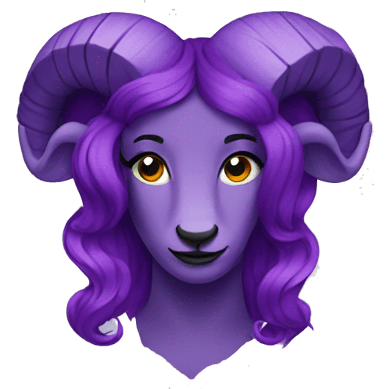 Aries with purple hair emoji