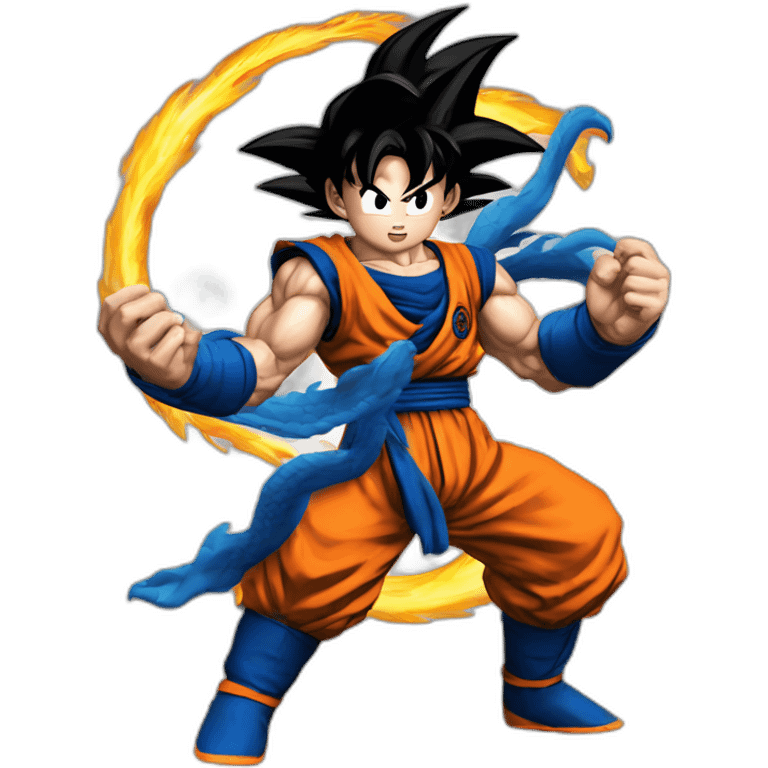 goku con las 7 bolas de dragon alrededor emoji