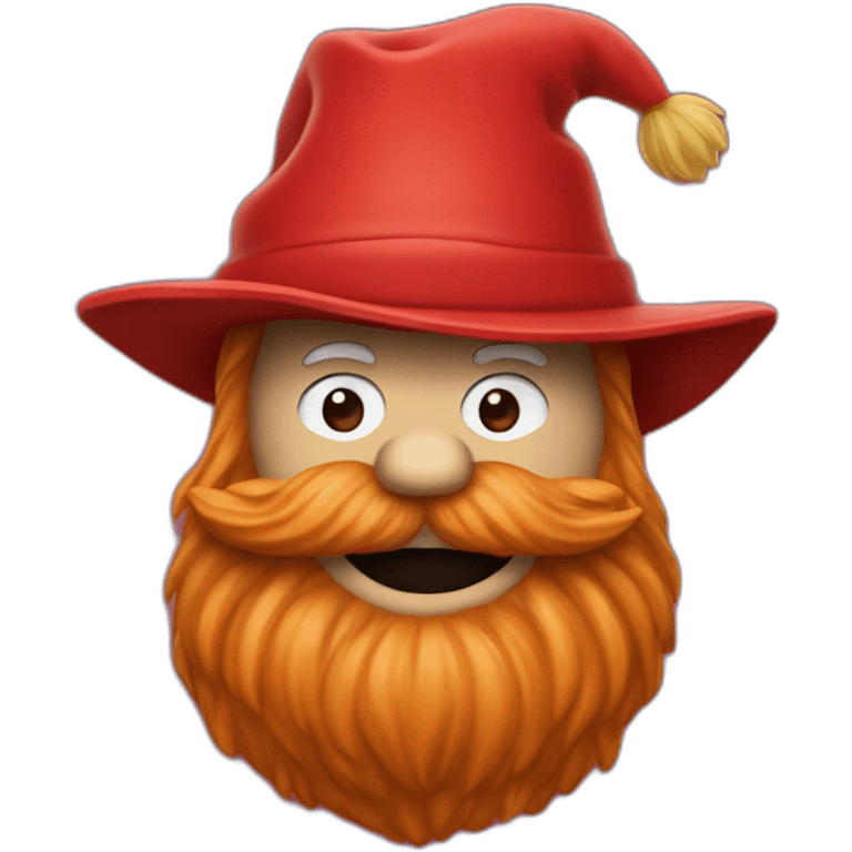 yukon cornelius in a red beard and red hat emoji