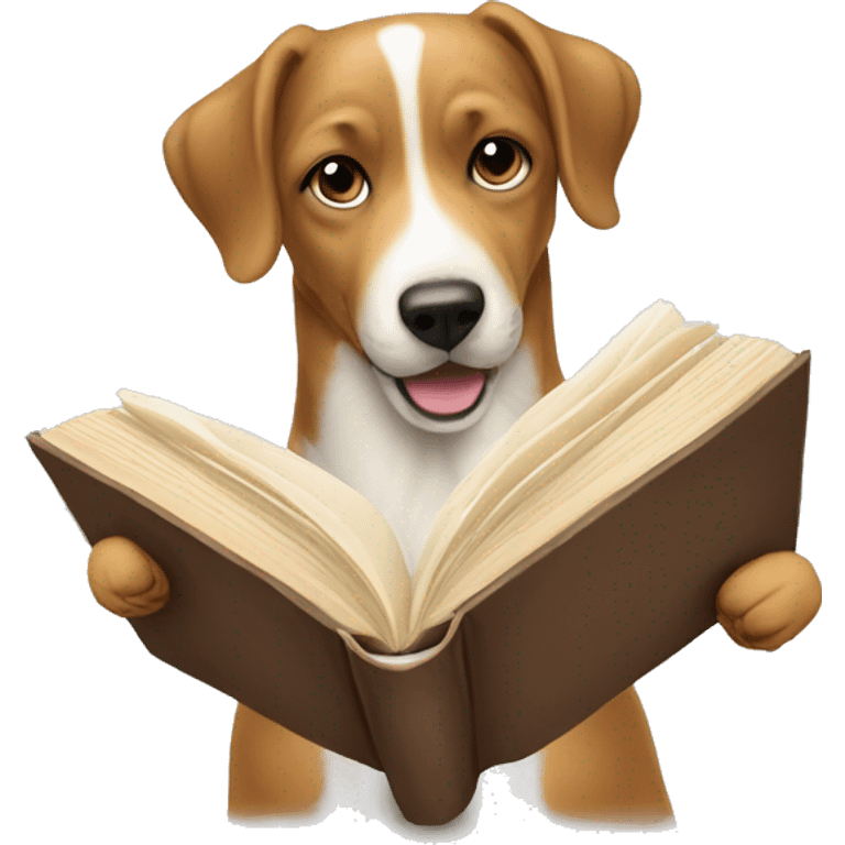 Un chien qui mange un livre emoji