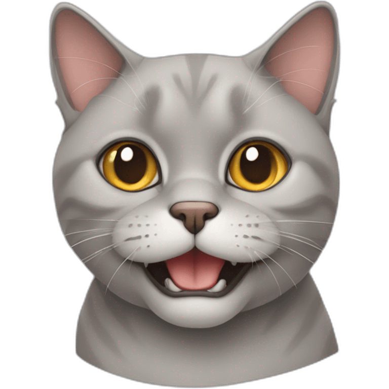 British cat with lower canine stucking out emoji