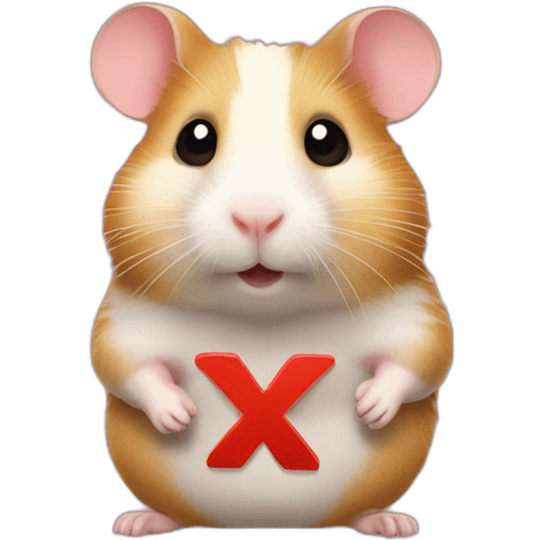 Hamster with letter x emoji