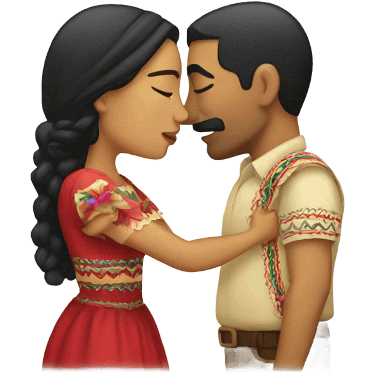 Mexican man and woman kissing emoji