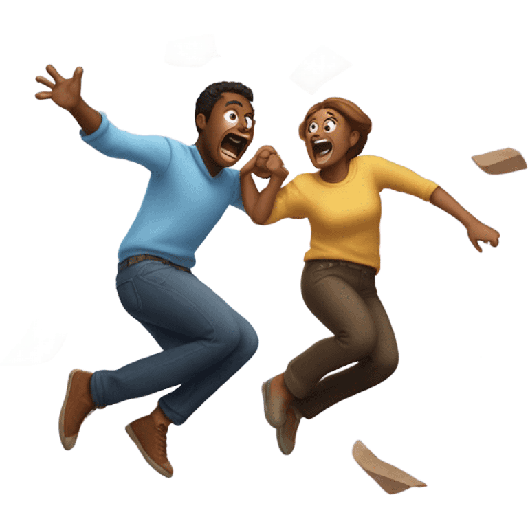 2 people falling emoji