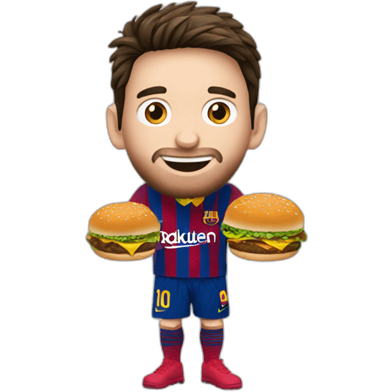 Messi qui mange un hamburger  emoji